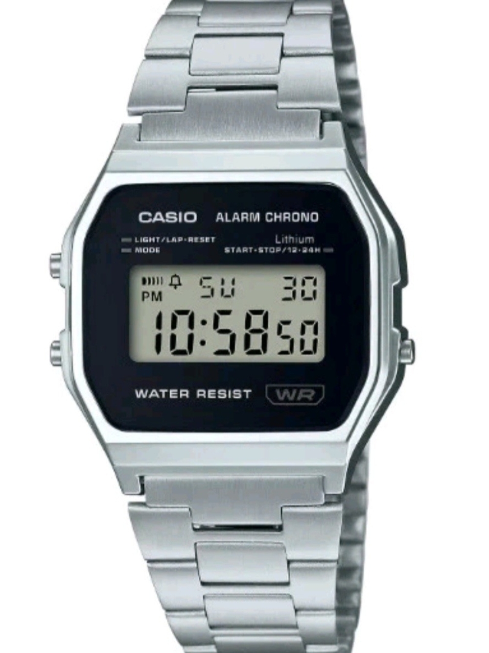 Casio Silver Digital Alarm Chrono Watch - Stainless Steel